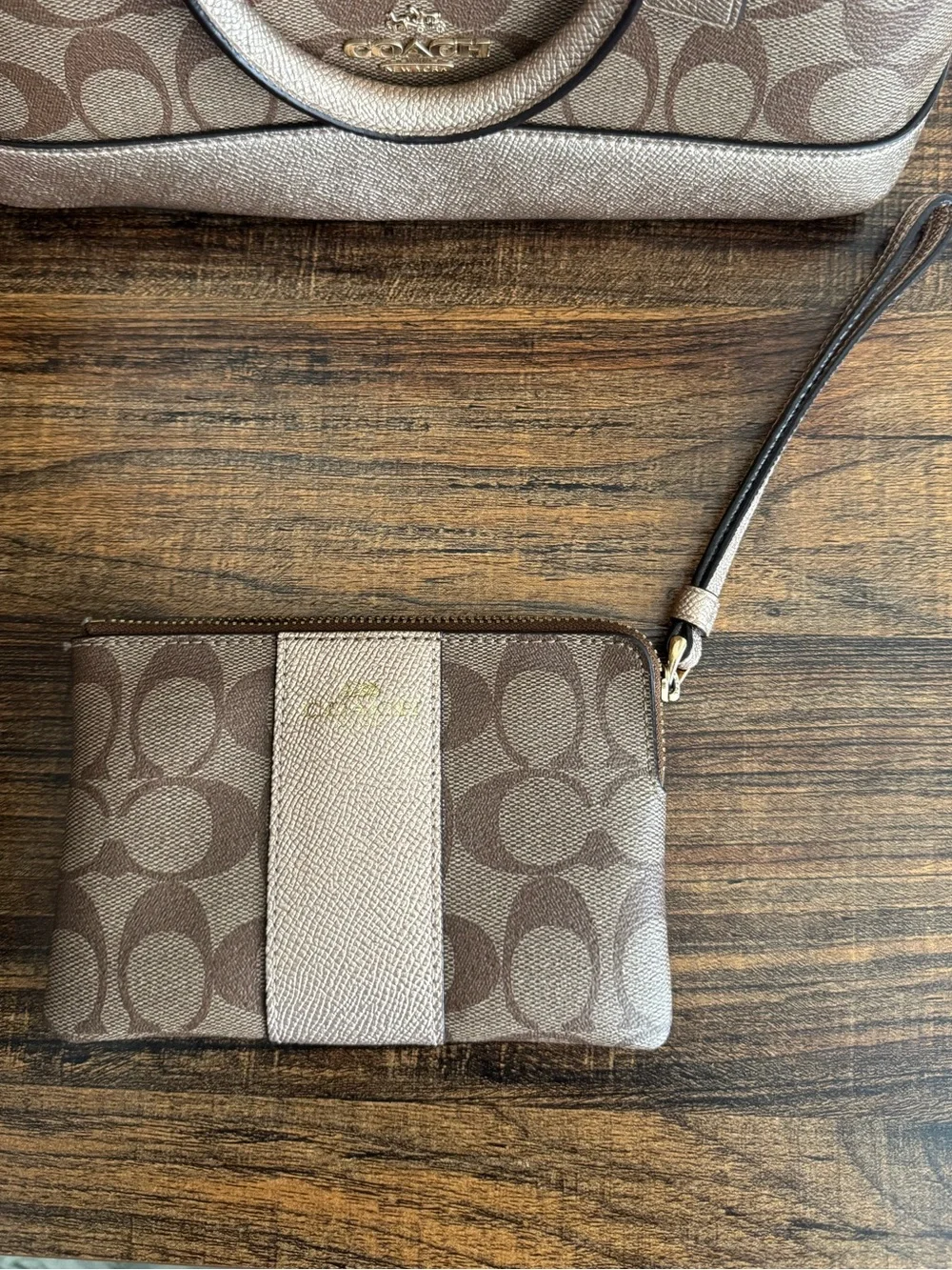 Brown Coach Purse and Wristlet